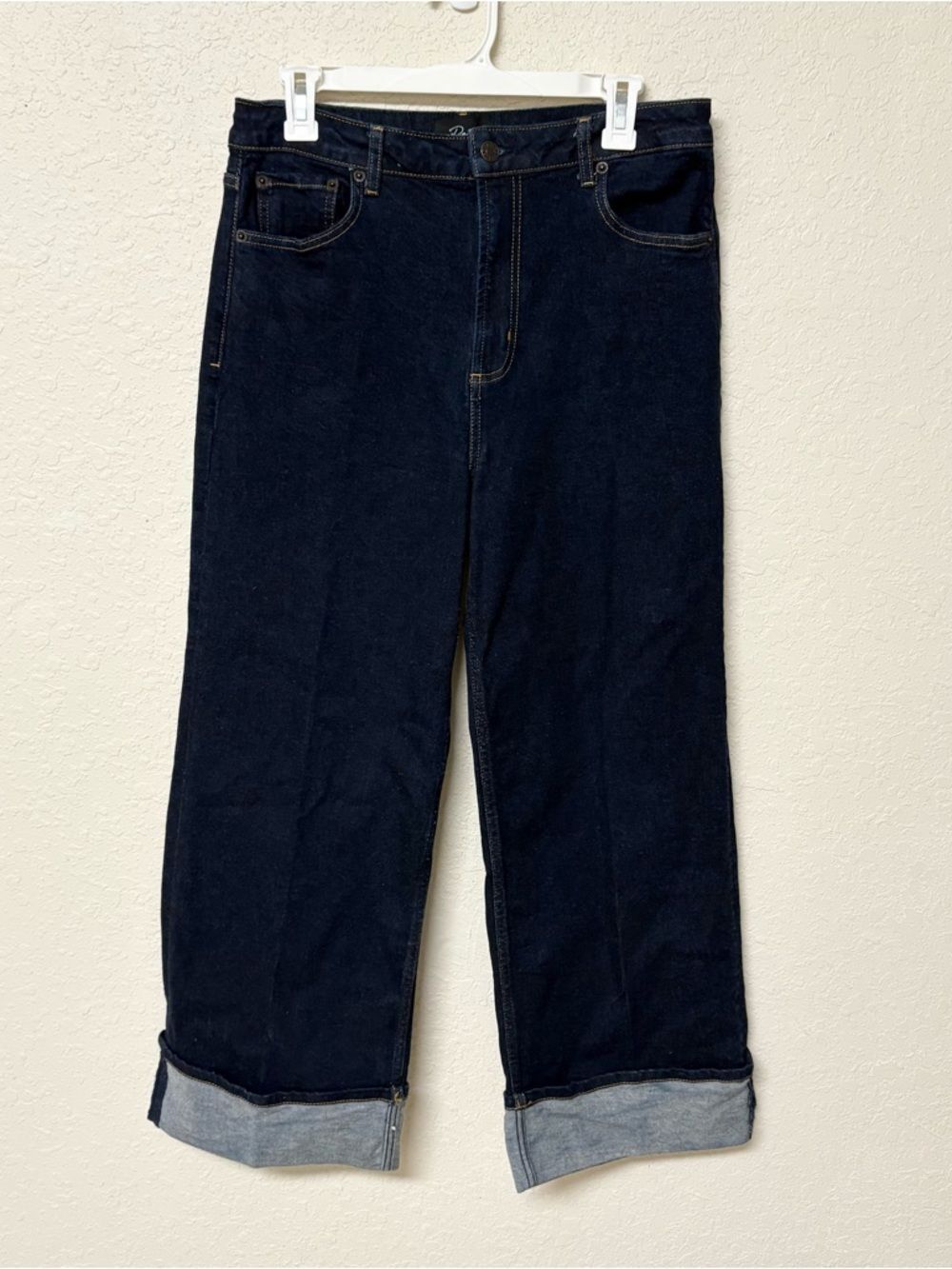 Rails The Getty High Rise Wide Leg Cuffed Jeans Women Blue Denim Size 30
